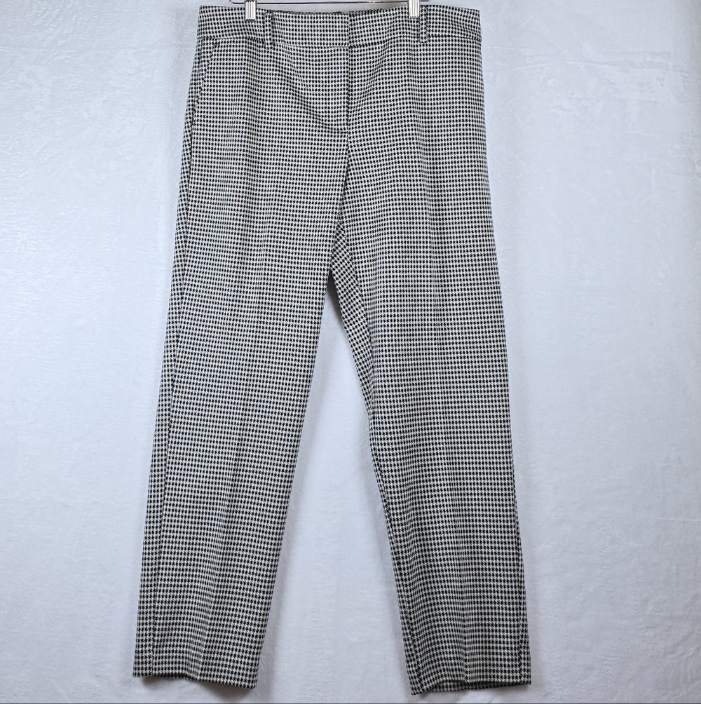 Ann Taylor Factory The Straight Trousser Women's Sz. 12 Houndstooth Plaid Pants